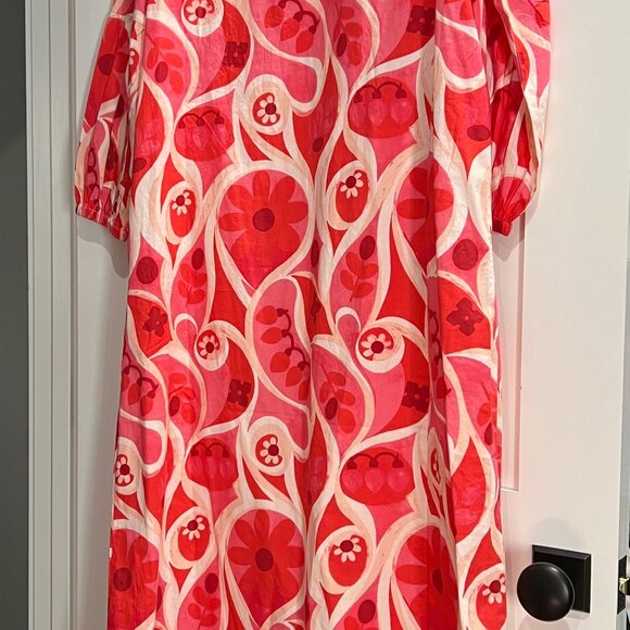 Frances Valentine Olive Holiday Floral-Print Caftan - Picture 5 of 8